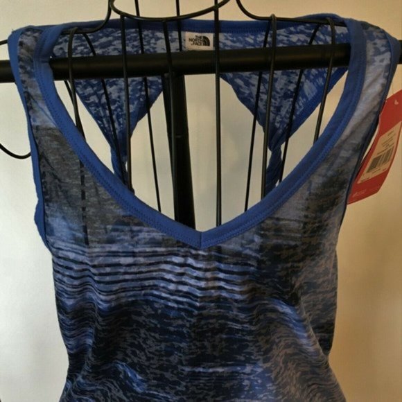 The North Face Women's Kokomo Burnout Workout Tank Coastline Blue Large MSRP $38 - Picture 2 of 7